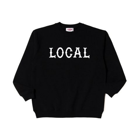 LOCAL CREW NECK SWEAT (BLACK)｜プリント スウェット トレーナー｜CR-26SS008