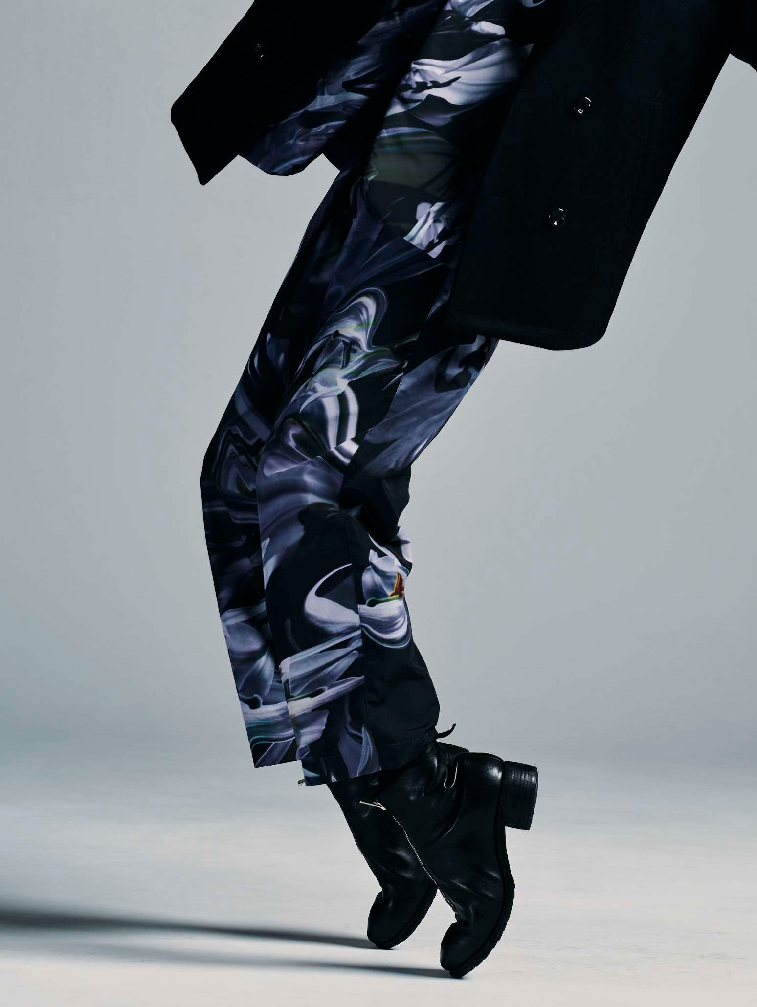 hem string jogger pants (BLACK MIX) / ジョガーパンツ