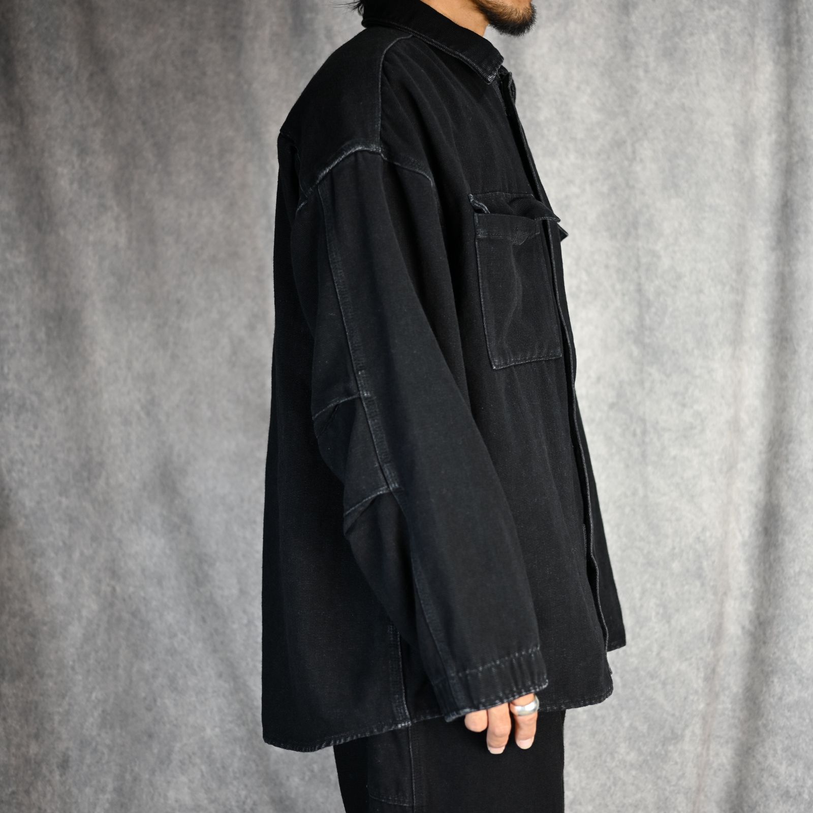 SHIRT BLOUSON (BLACK) -  シャツブルゾン （ブラック） 1242-BL03-001
