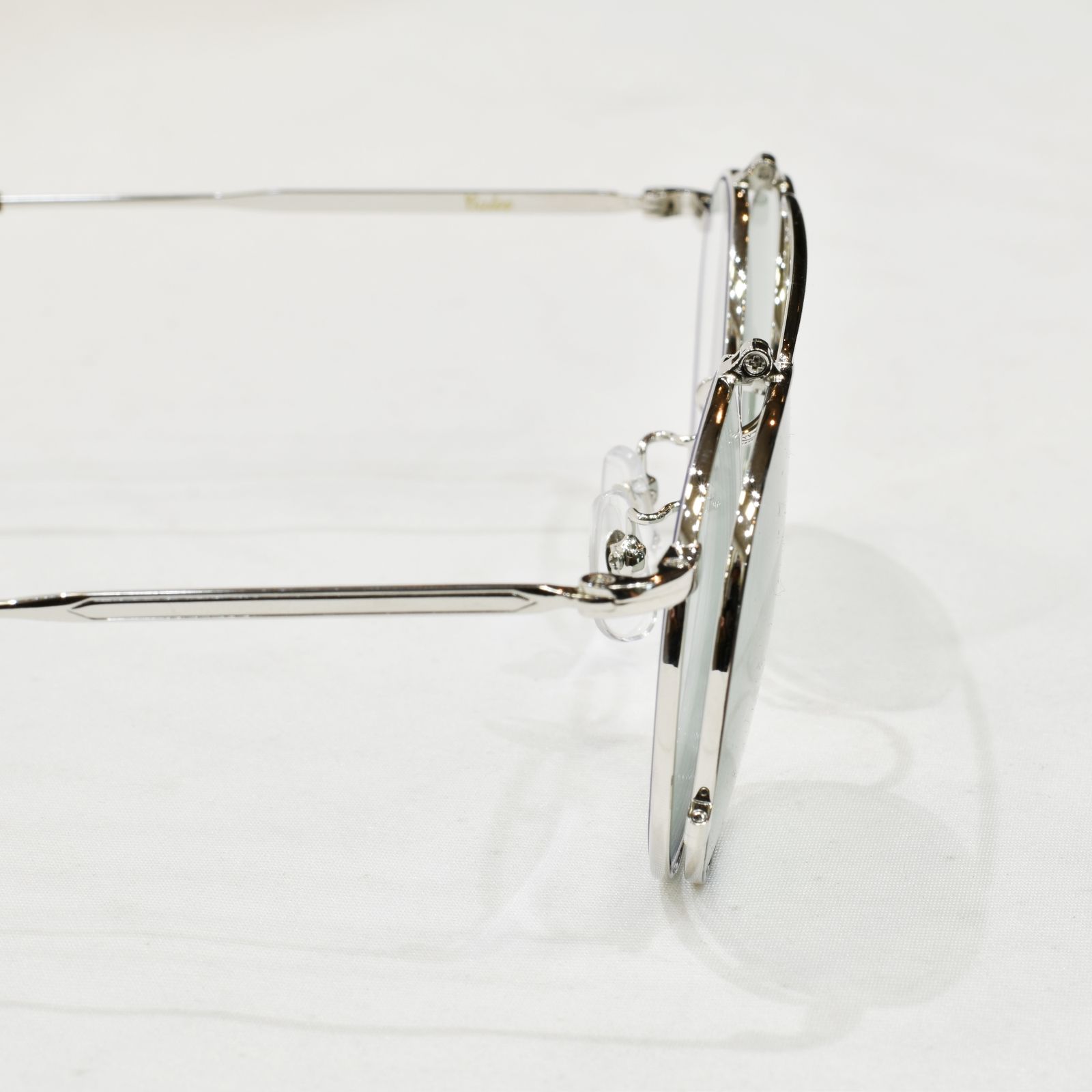 FLIP UP TYPE CIRCLE METAL GLASSES (SILVER.GREEN) / フリップアップタイプ サークルメタル グラシズ