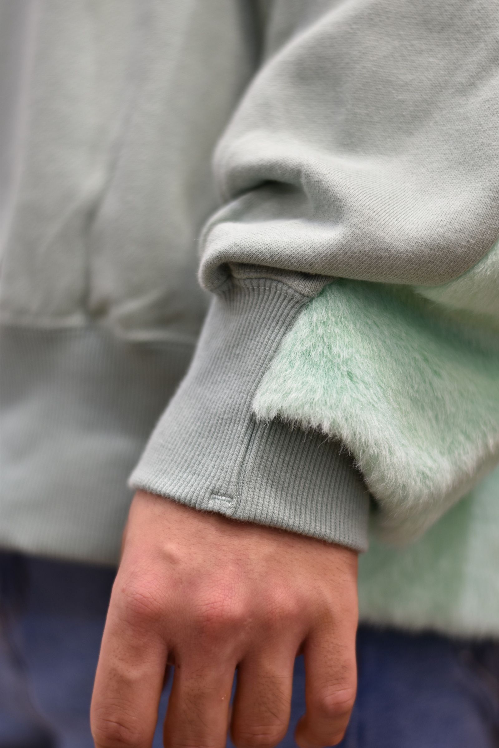 FAUX FUR SWEAT (MINT)