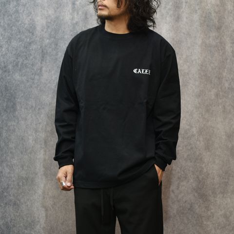 VINTAGE TYPE EMBROIDERY L/S TEE (BLACK)｜ロゴ刺繍 Tシャツ｜CL-25AW015