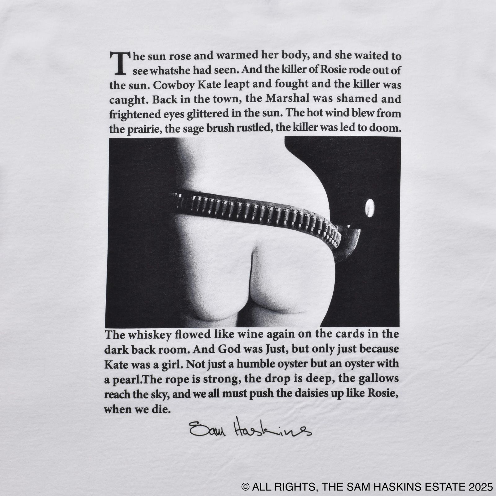 Sam Haskins×Stie-lo “holster Tee （WHT）｜サム・ハスキンス×スティーロ ホルスター プリントTシャツ｜25MND-STL006
