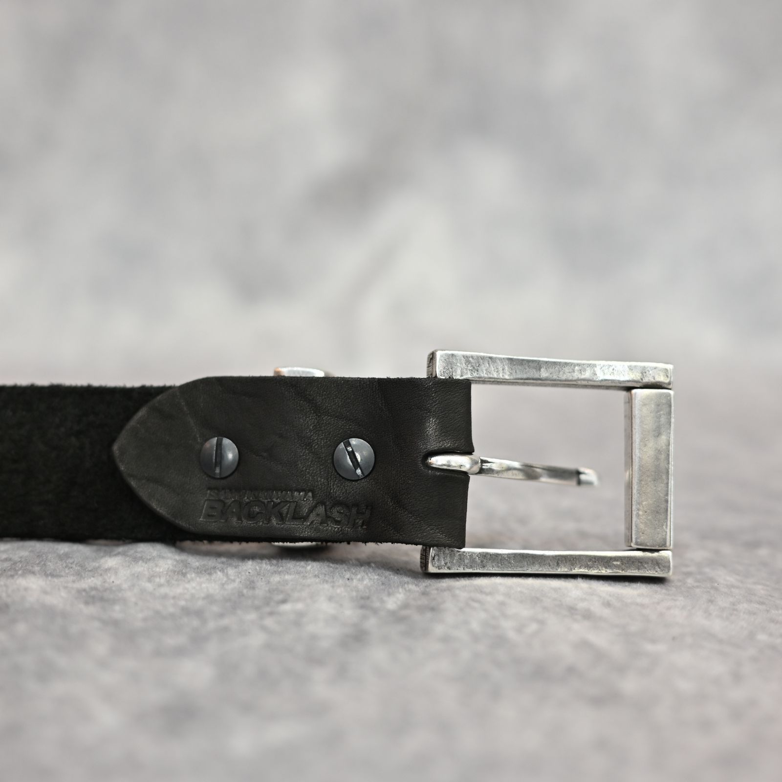ダブルショルダー製品染め 35mm ベルト （BLACK）｜318-27