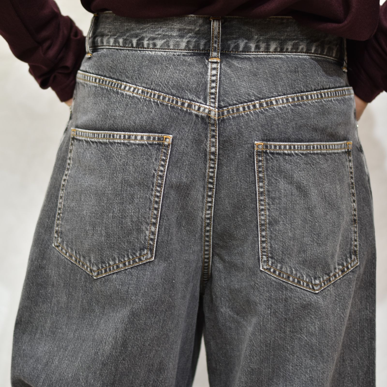 JOHNLAWRENCESULLIVAN - WASHED DENIM SUPER WIDE PANTS ” | chord