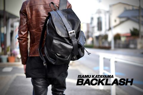 ISAMU KATAYAMA BACKLASH - ダブルショルダーレザー バックパック