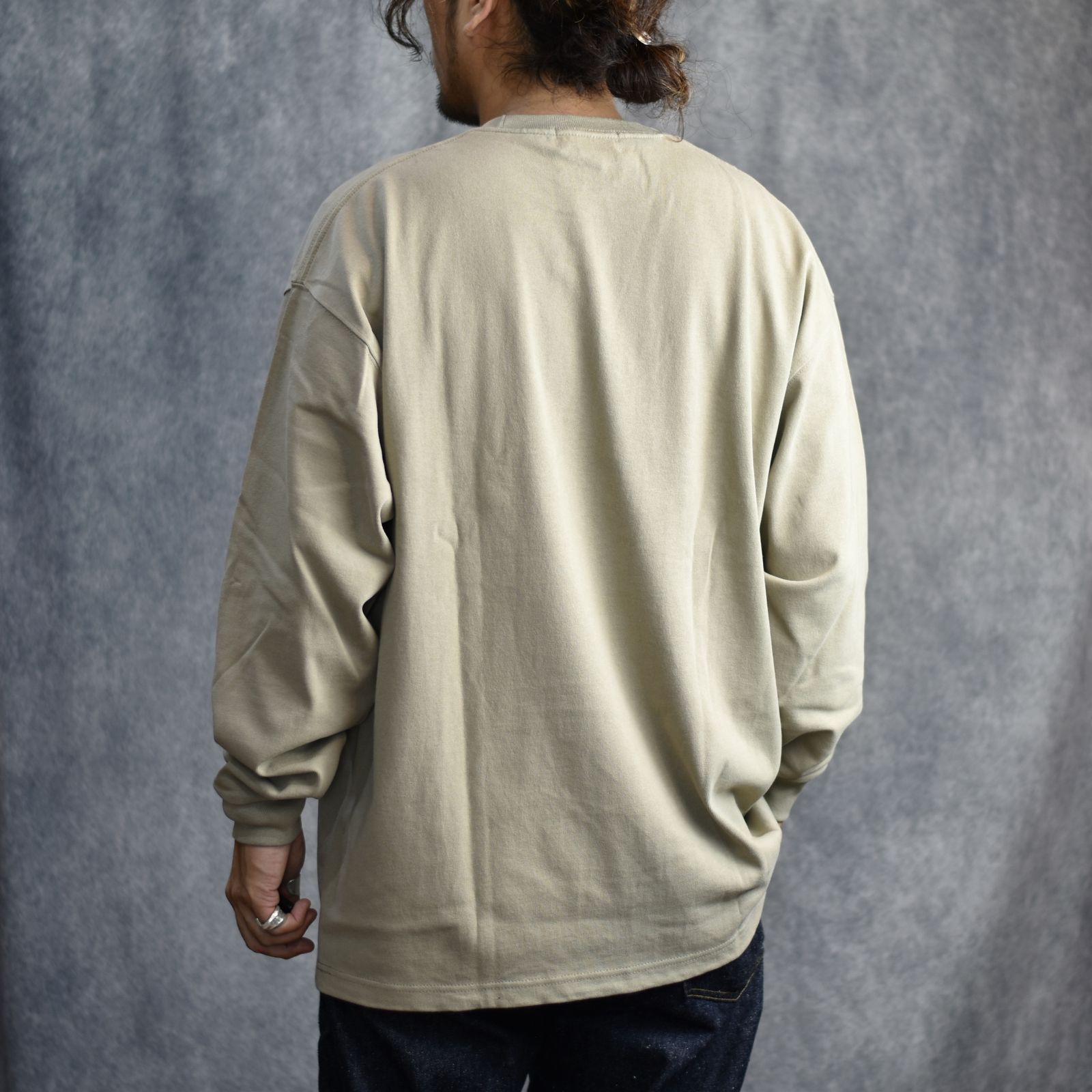 CLASSIC LOCAL LOGO EMBROIDERY L/S TEE (KHAKI) / ローカル ロゴ刺繍 ロングスリーブ Tシャツ