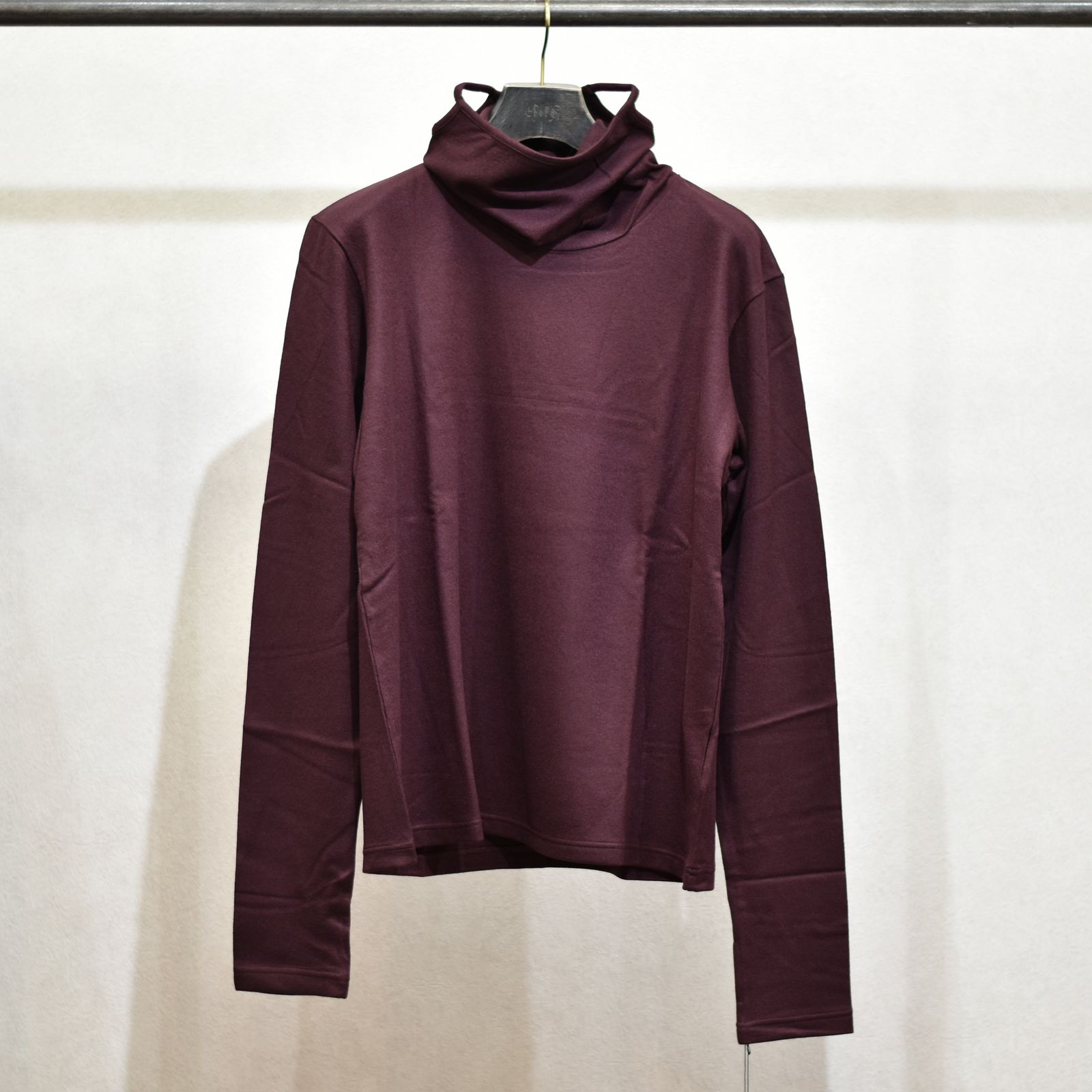 WOOL JERSEY COWL NECK TOP"