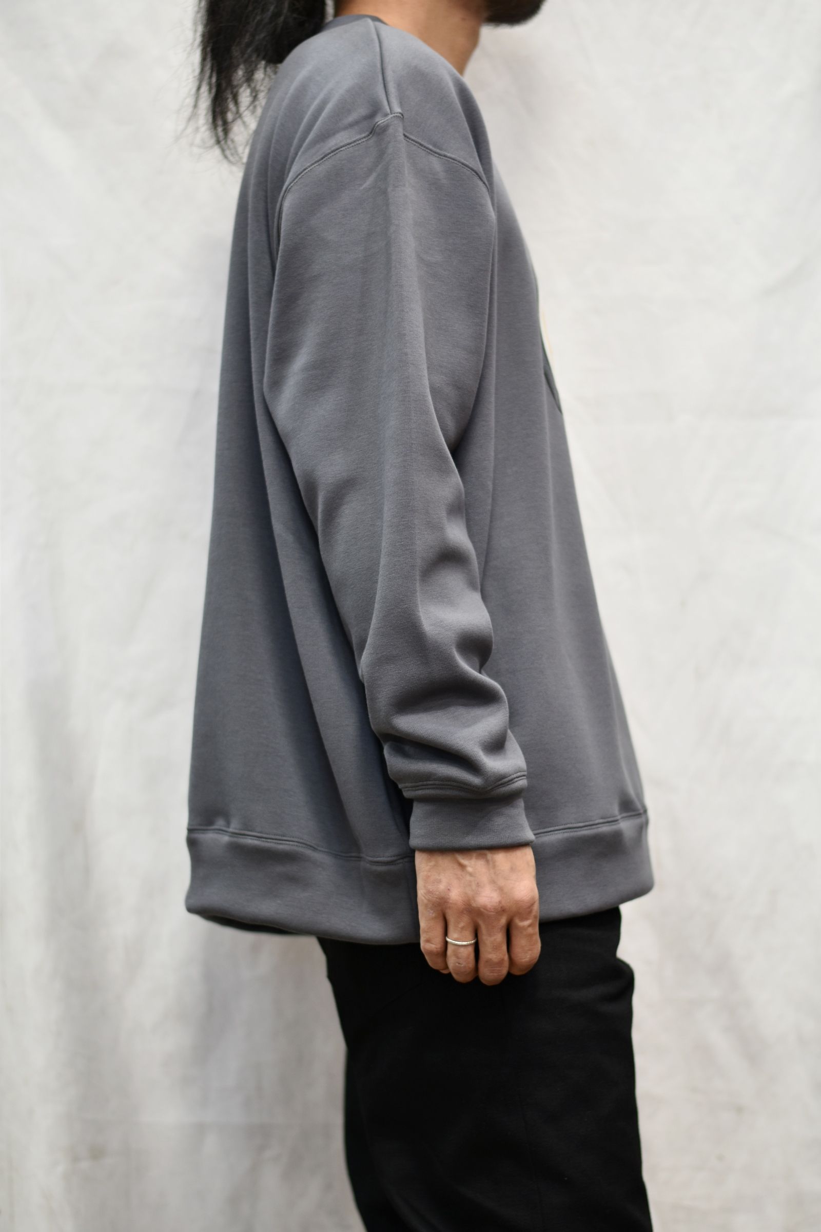 CALEE - BOMBER HEAT CREW NECK SWEAT (GRAY) | chord online store