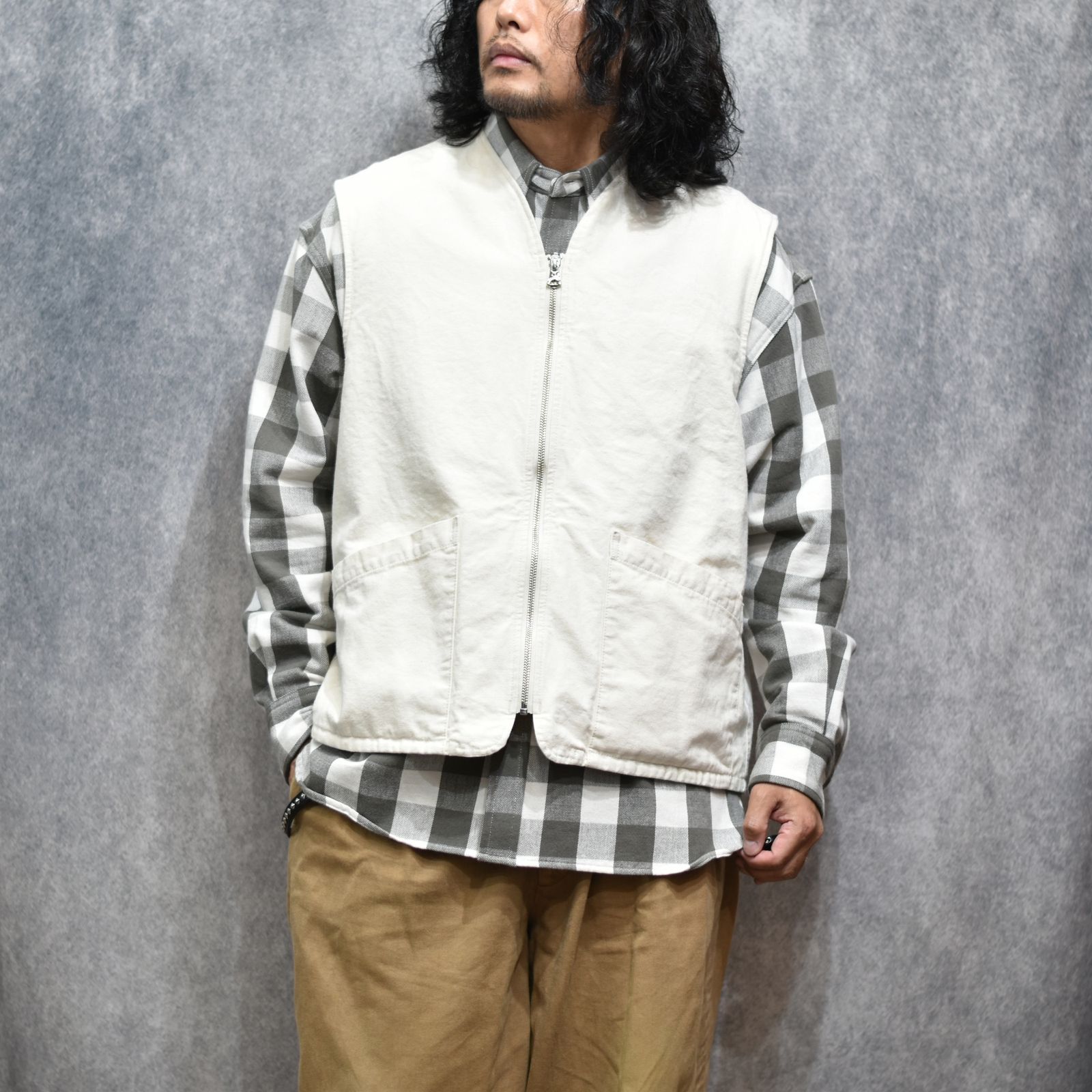 ZIP VEST (IVORY)｜ジップベスト｜CL-26SS023