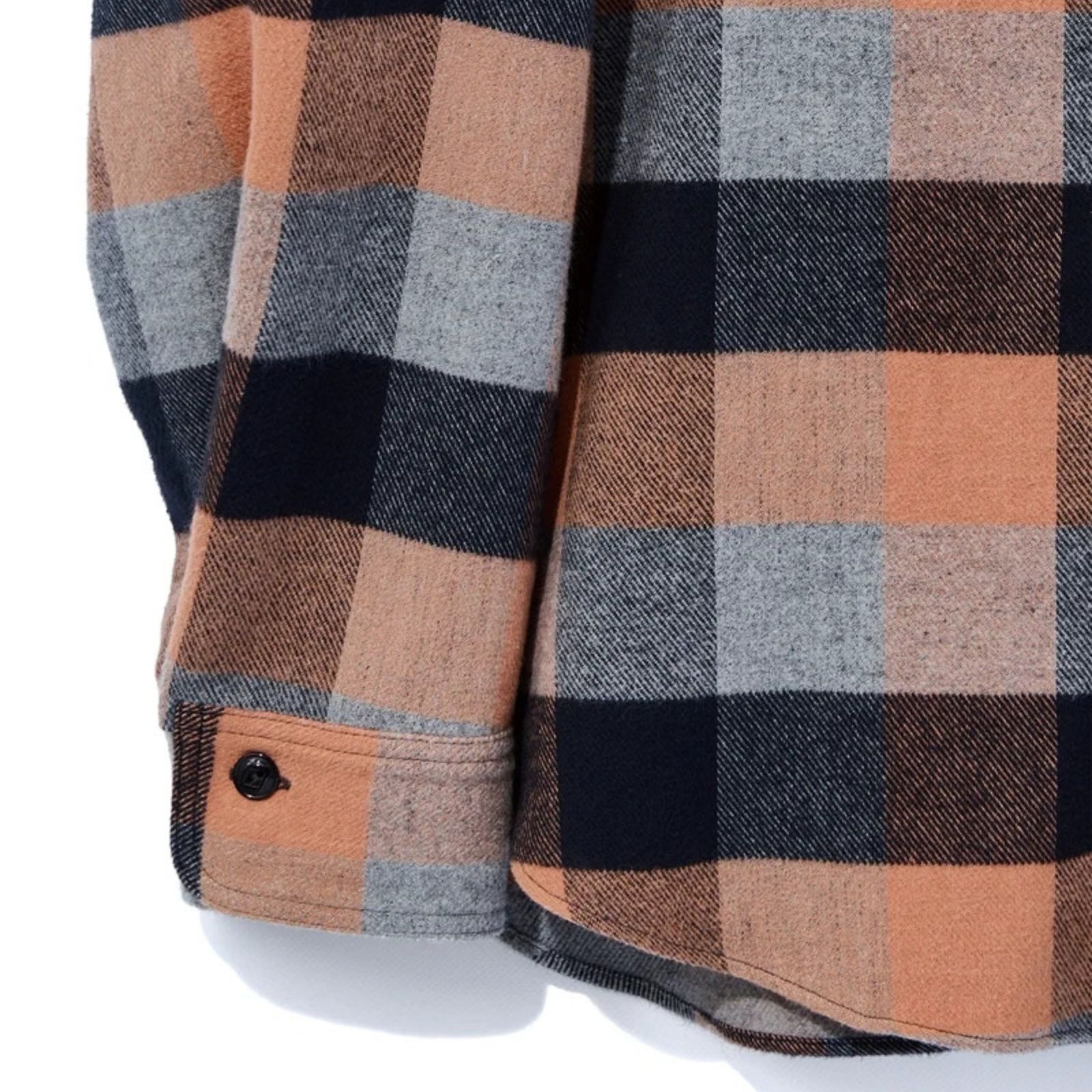 Y1936 H-ZIP FLANNEL CHECK SHIRT （ORANGE / オレンジ）｜ 602-262-03