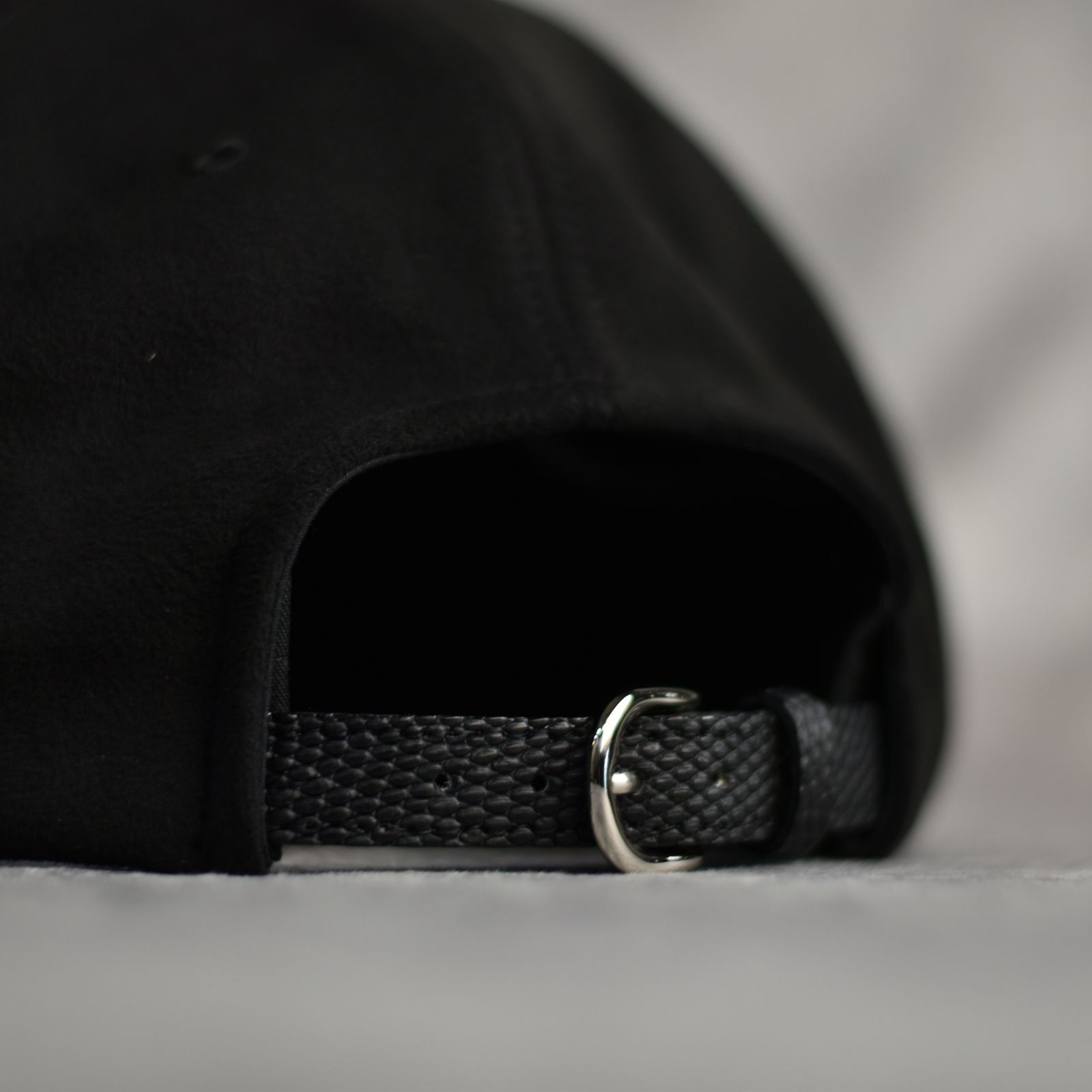 Suede 6panel Cap "NAUGHTYBOY" (BLACK) / スエード 6パネルキャップ