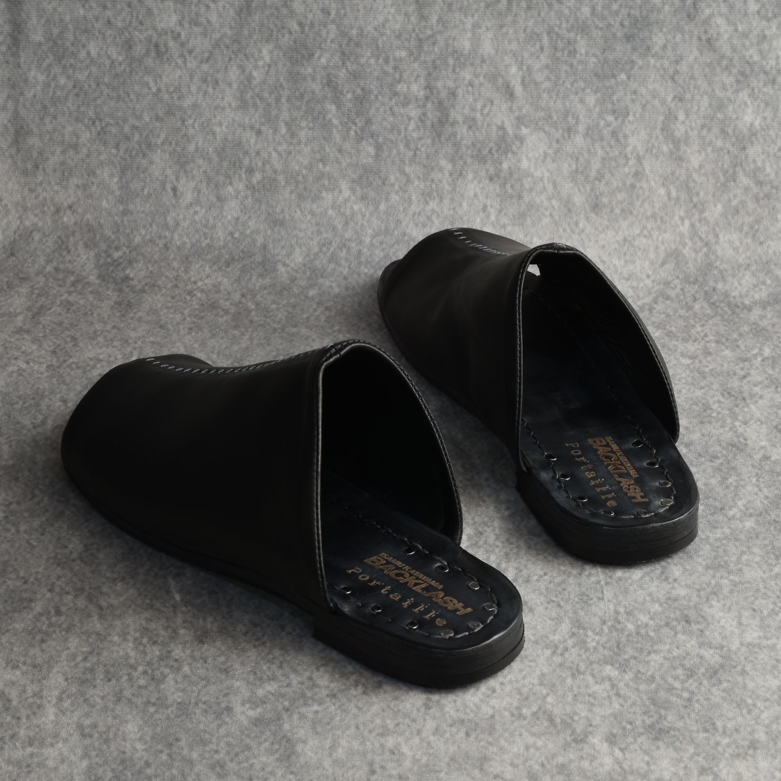 × Portaille GUIDIオイルカーフ サンダル (BLACK /ブラック)