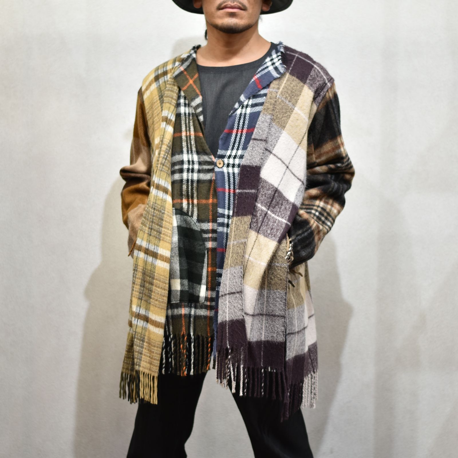OLD PARK×MINEDENIM Check MufflerCardigan