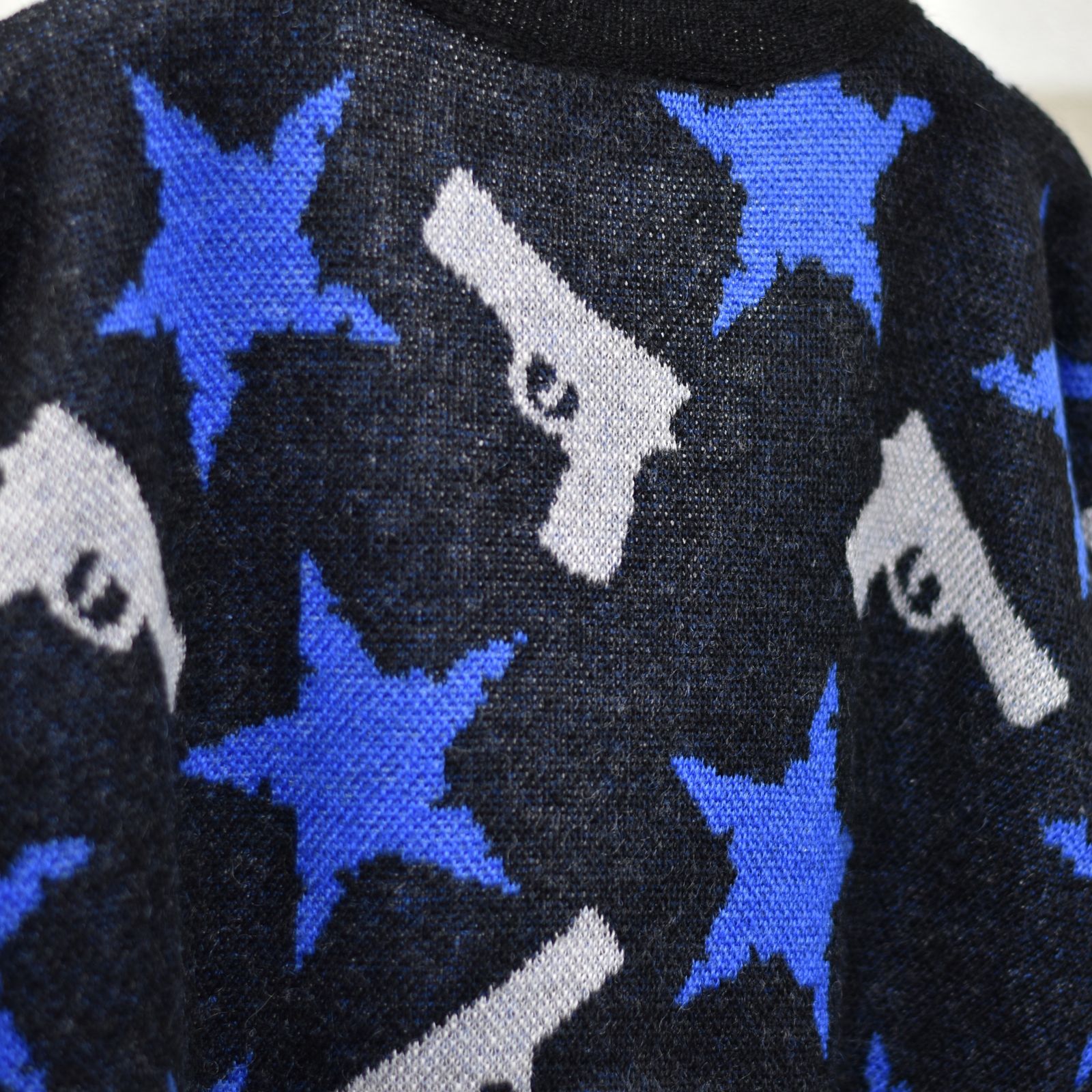 MOHAIR CARDIGAN 'STARS (BK) / モヘアカーディガン