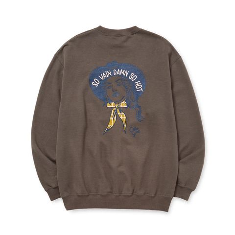SYNDICATE RETRO WESTERN GIRL CREW NECK SW (CHARCOAL)｜クルーネック スウェット トレーナー｜CL-25AW029