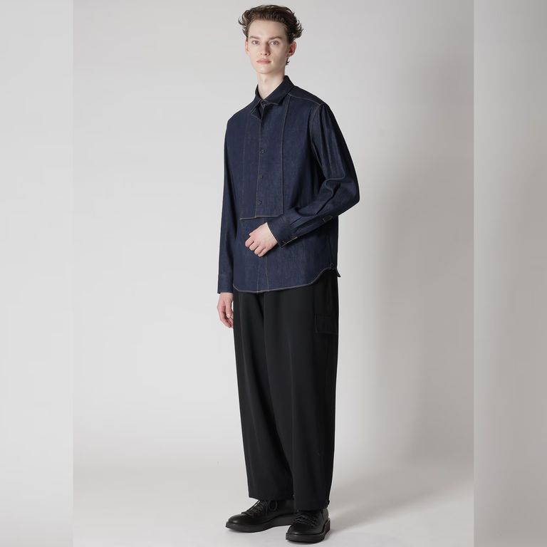 yohji yamamoto - 8OZ DENIM DOUBLE FRON SHIRT （INDIGO