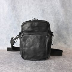 ジャパンダブルショルダー フルタンニン製品染め ショルダーバッグ （BLACK） 92-32