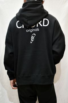 ビッグシルエット ロゴプリント プルオーバーパーカー (BLK)