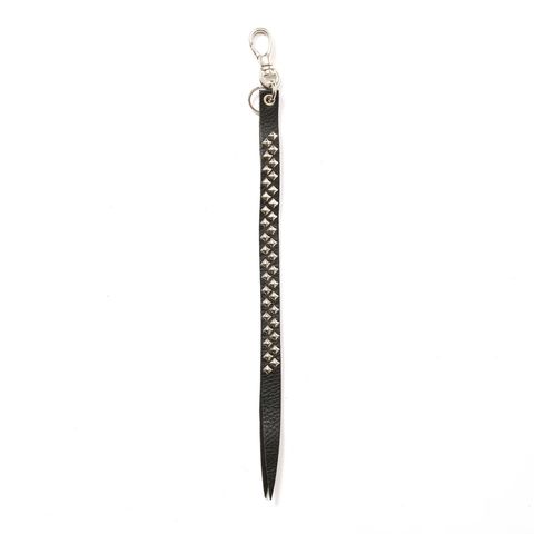 STUDS LEATHER LONG KEY RING (BLACK)｜スタッズ レザー ロング キーリング キーホルダー｜CL-26AWLE007EX