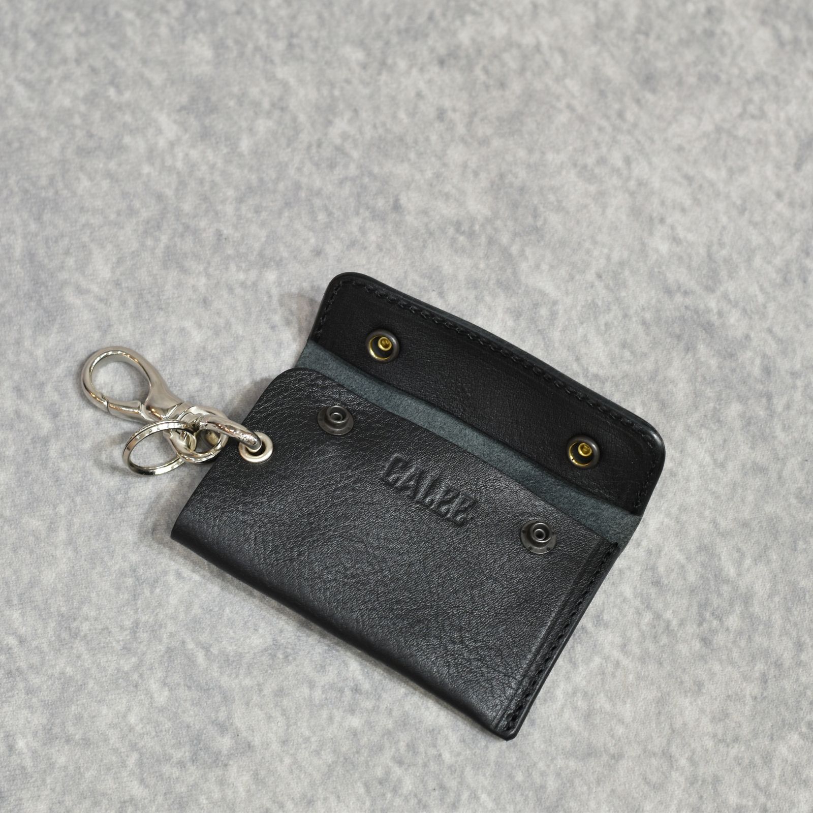 CALEE - STUDS LEATHER KEY CASE (BLACK)｜スタッズ レザー キーケース