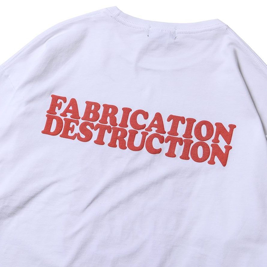 CUTRATE FLAME FLOCKY LOGO DROPSHOULDER S/S -T-SHIRT (WHITE)