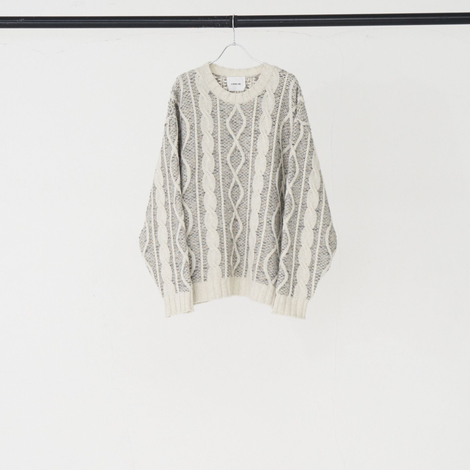 【25AW先行予約】 3G CABLE STITCH x THREAD PO (TOP WHITE)｜ケーブル編み プルオーバーニット｜275202