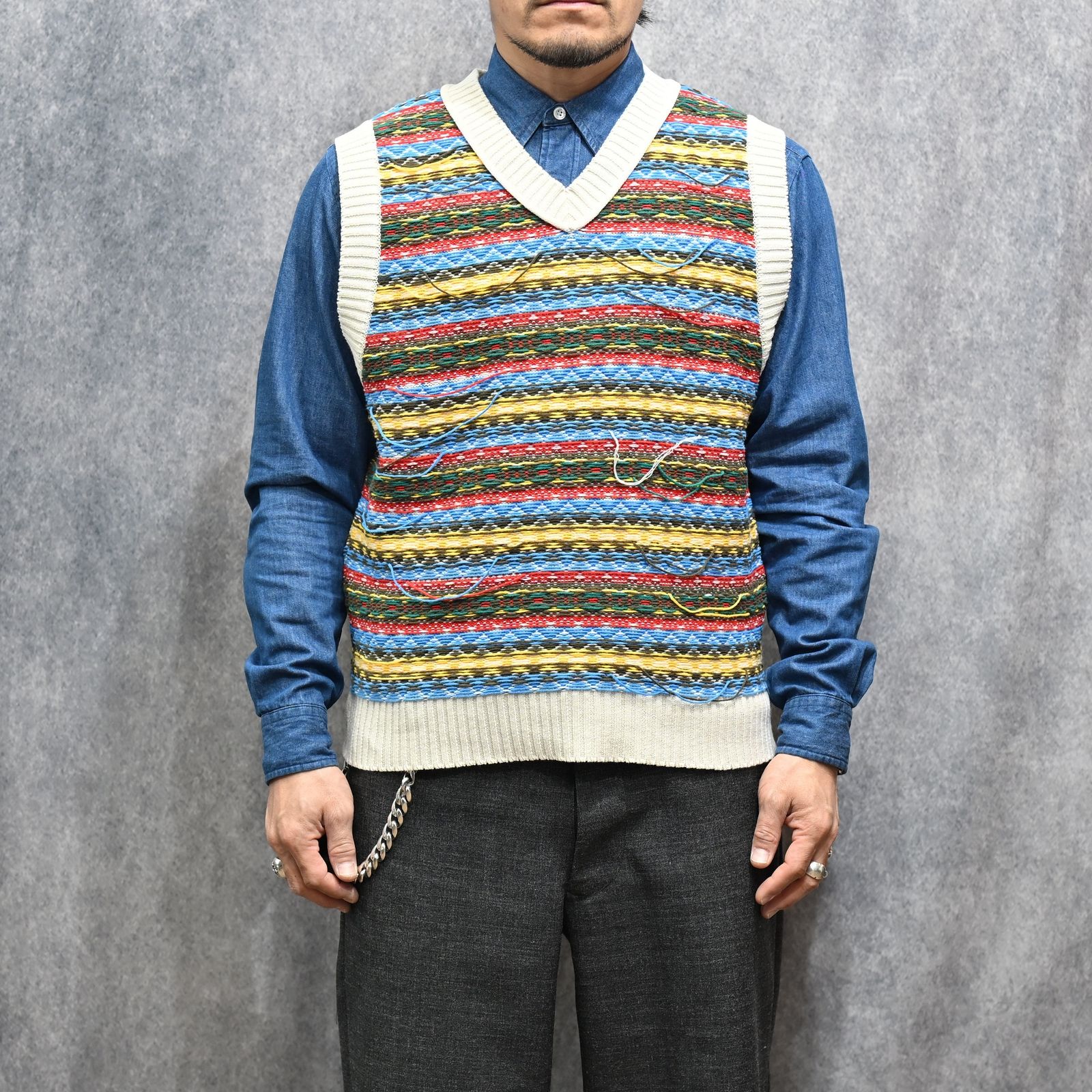 Inside-out Fair Isle Knit Vest （WPT）｜ニット ベスト｜2603-6002