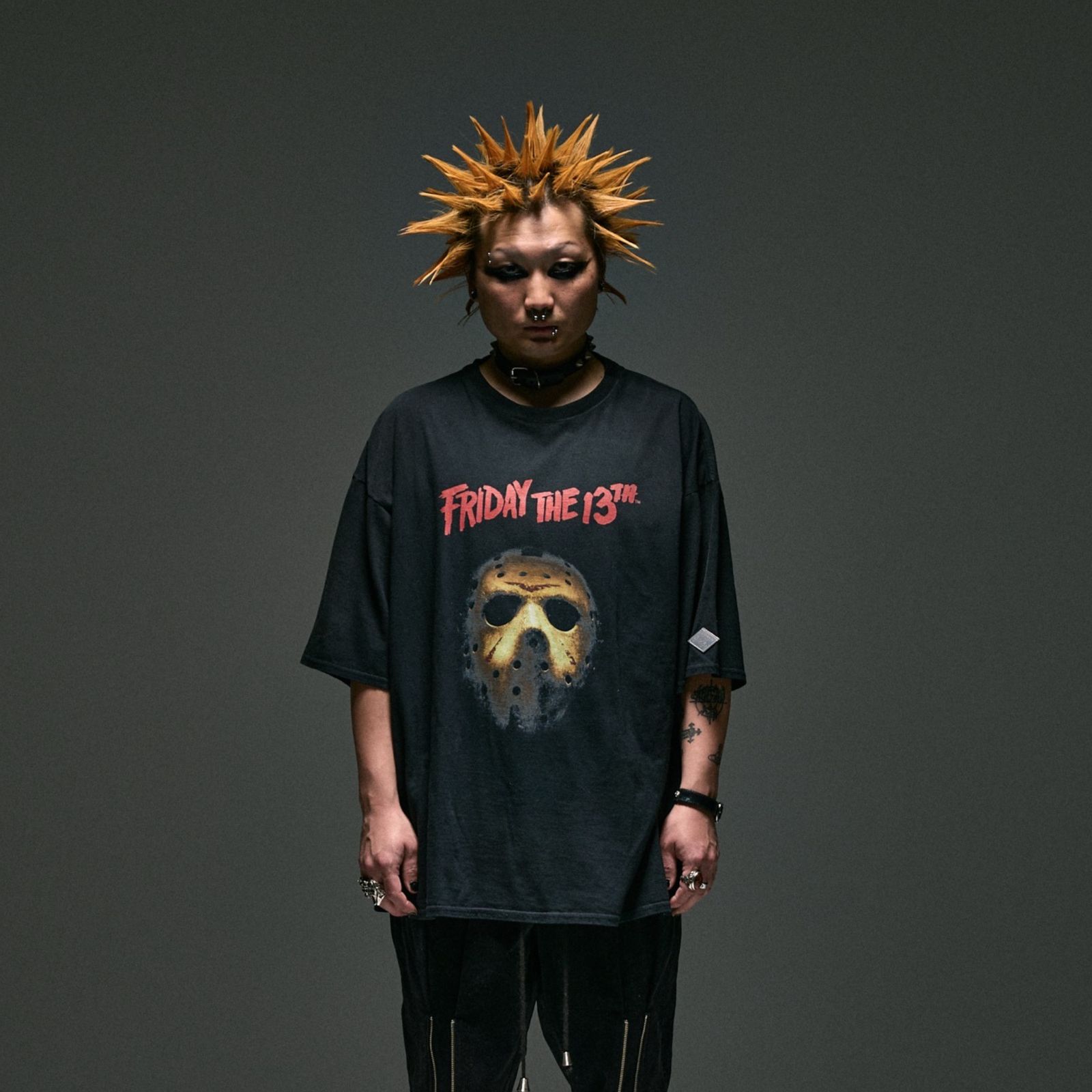 x FRIDAY THE 13TH VINTAGE EFFECT T-SHIRT 02 (BK)｜13日の金曜日 半袖Tシャツ｜PD26MC02