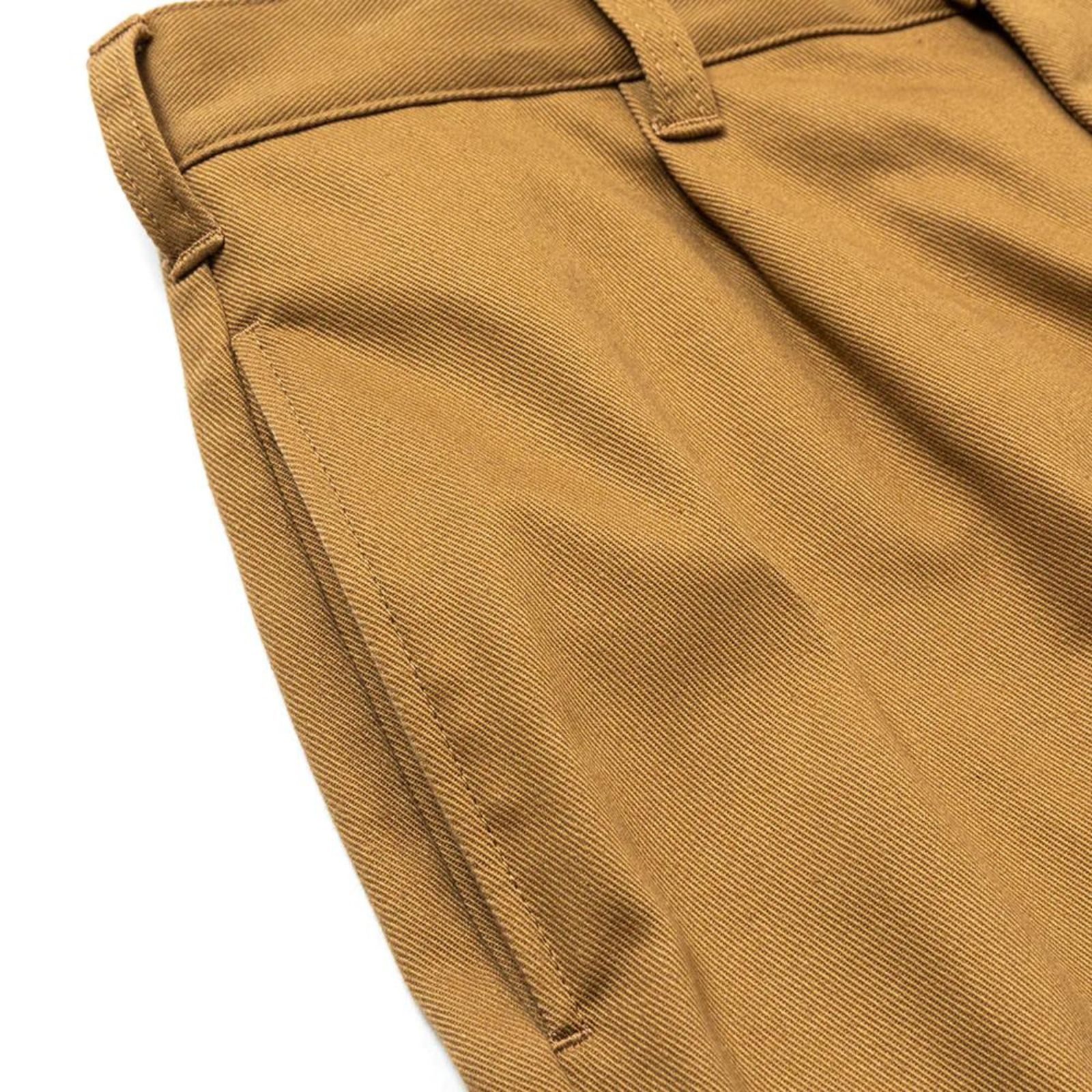 CALEE - VINTAGE TYPE CHINO CLOTH TUCK TROUSERS (BEIGE