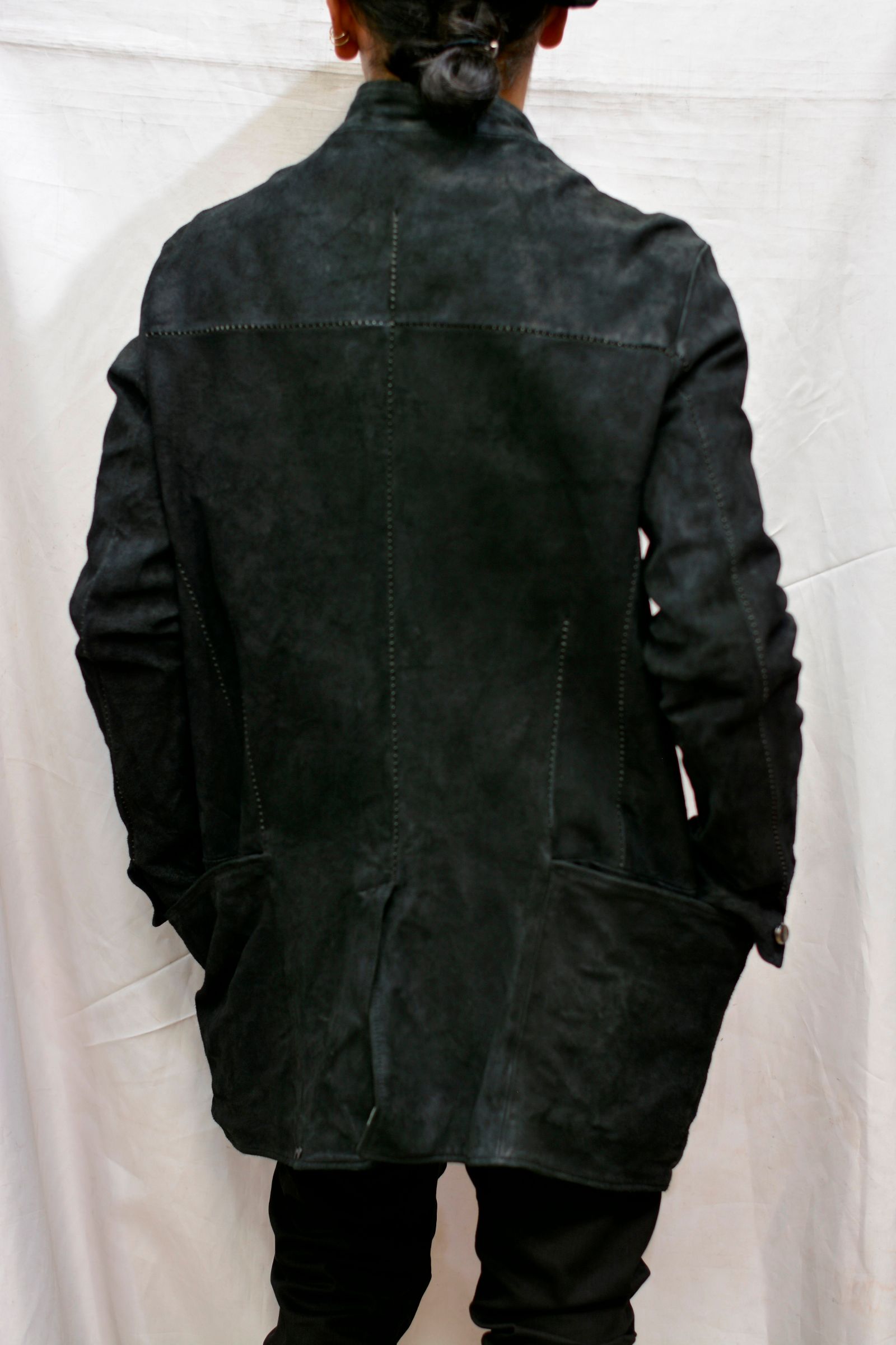 HORSE LEATHER BOTTON FRONT JACKET LINED #3