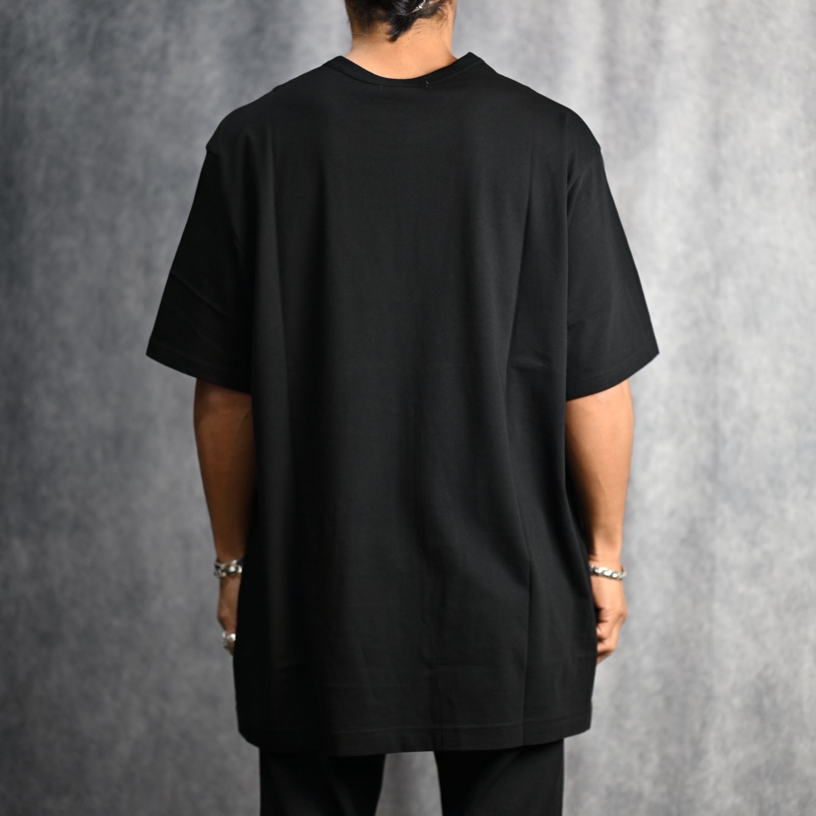 30/- COTTON SINGLE JERSEY ROUND NECK HALF SLEEVE （BLACK） カットソー （ブラック） HO-T02-070-4