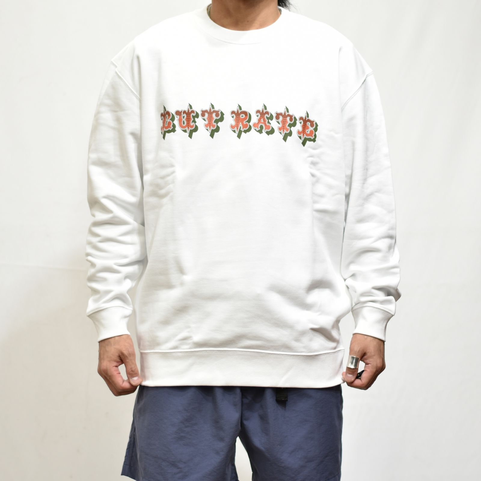 CUTRATE FDL LOGO L/S SWEAT SHIRT  (WHITE)