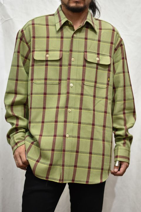 6/6 TWILL L/S CHECK SHIRT (TEA GREEN)