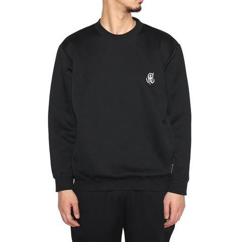 HIGH GAUGE DOUBLE KNIT CREW NECK SW (BLACK)｜ダンボールニットスウェットトレーナー｜CL-25AW019