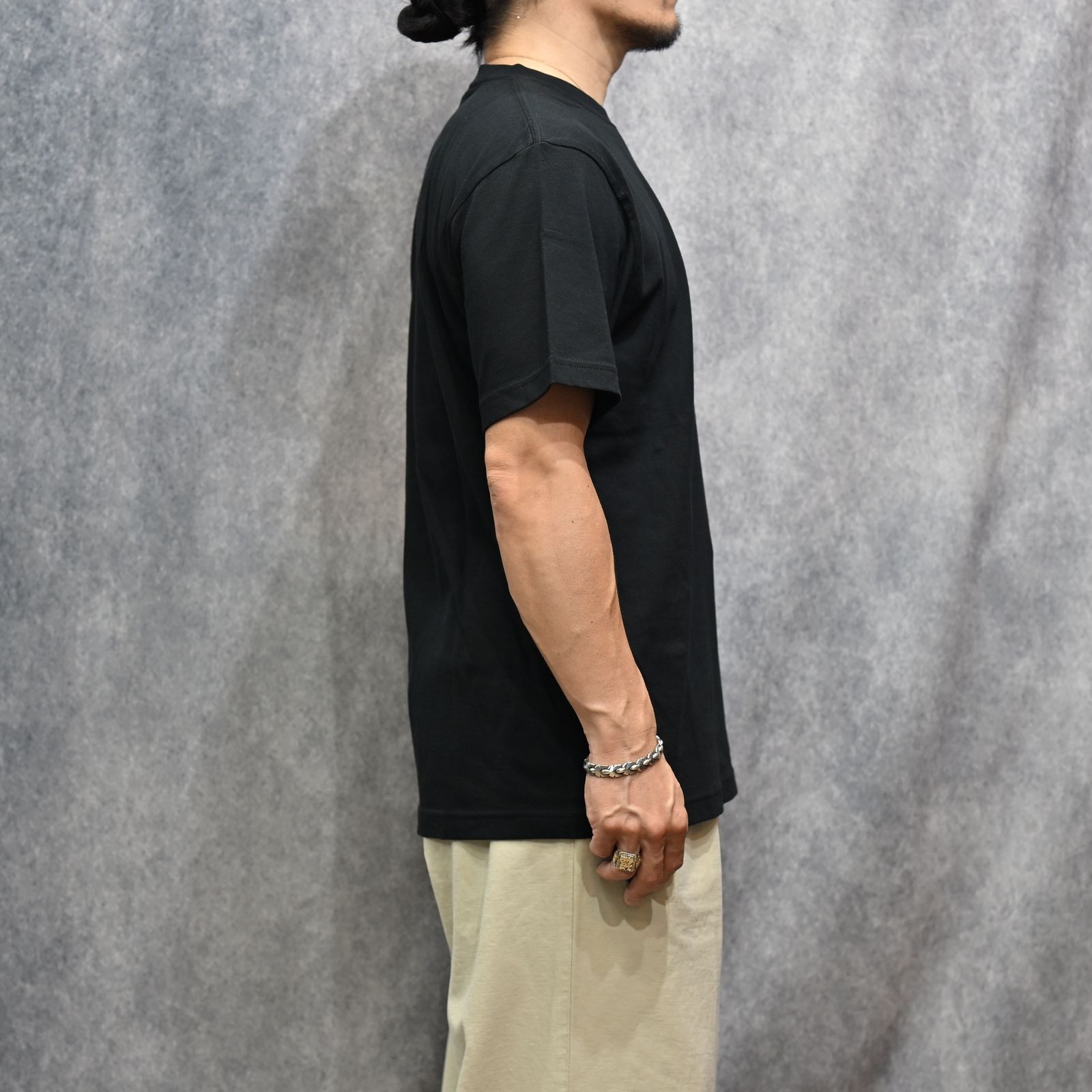 Y1935 FAKE POCKET TEE （BLACK）｜ フェイクポケット プリント Tシャツ （ブラック） 602-261-16