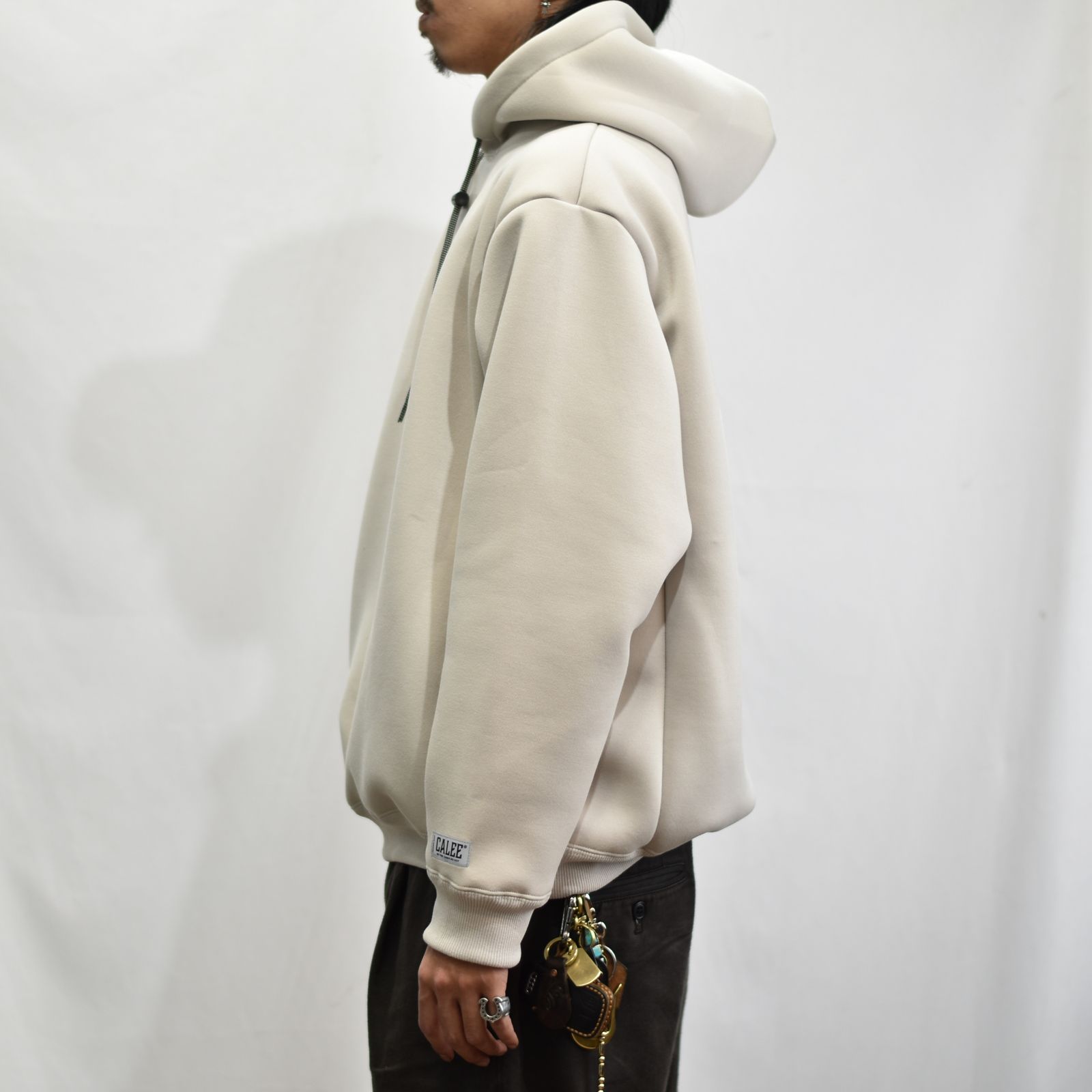 CALEE - MULTI WAY DOUBLE KNIT PULLOVER HD (IVORY) / ダンボール