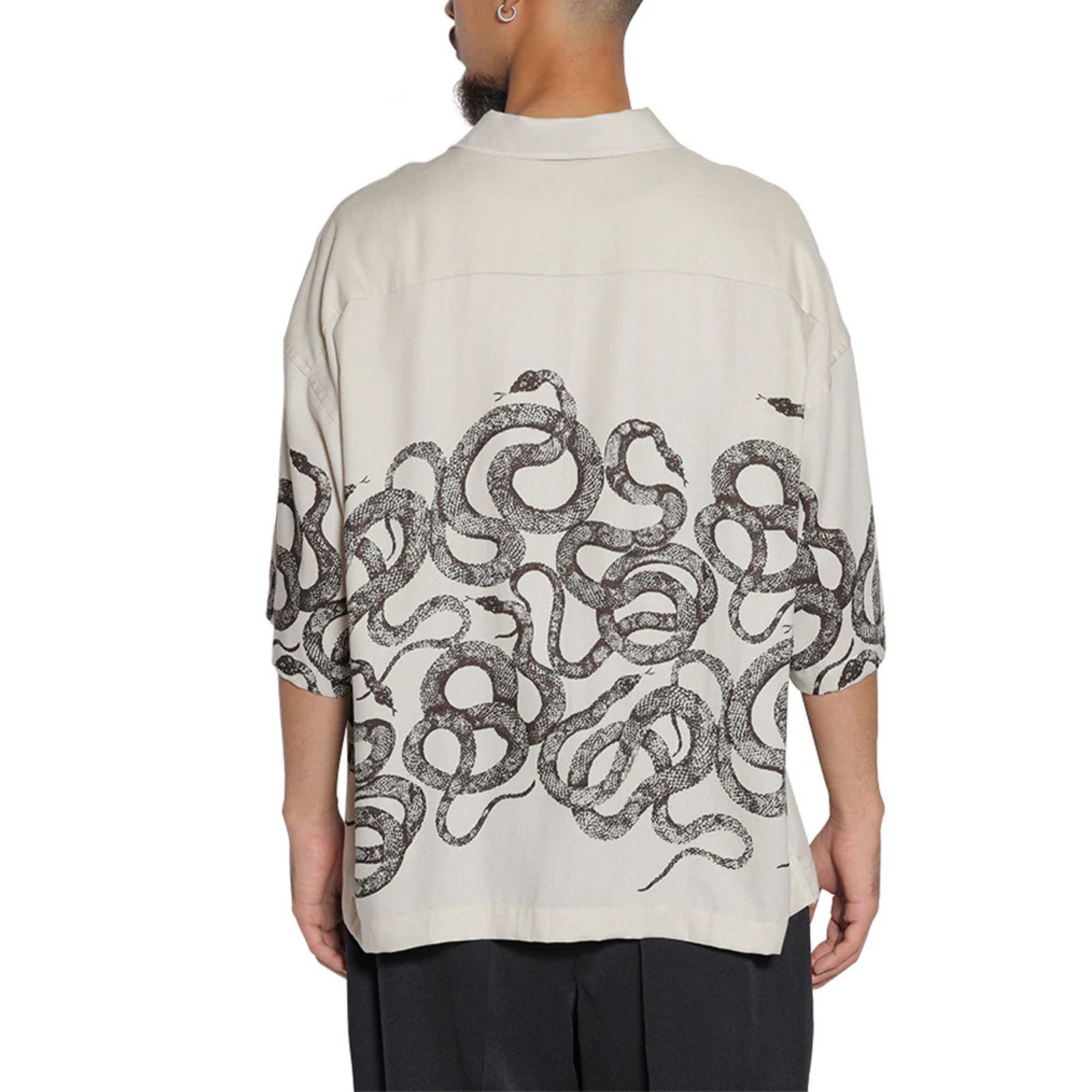 5 SLEEVES DROP SHOULDER SH (IVORY) / 5分袖 ドロップショルダー オープンカラーシャツ
