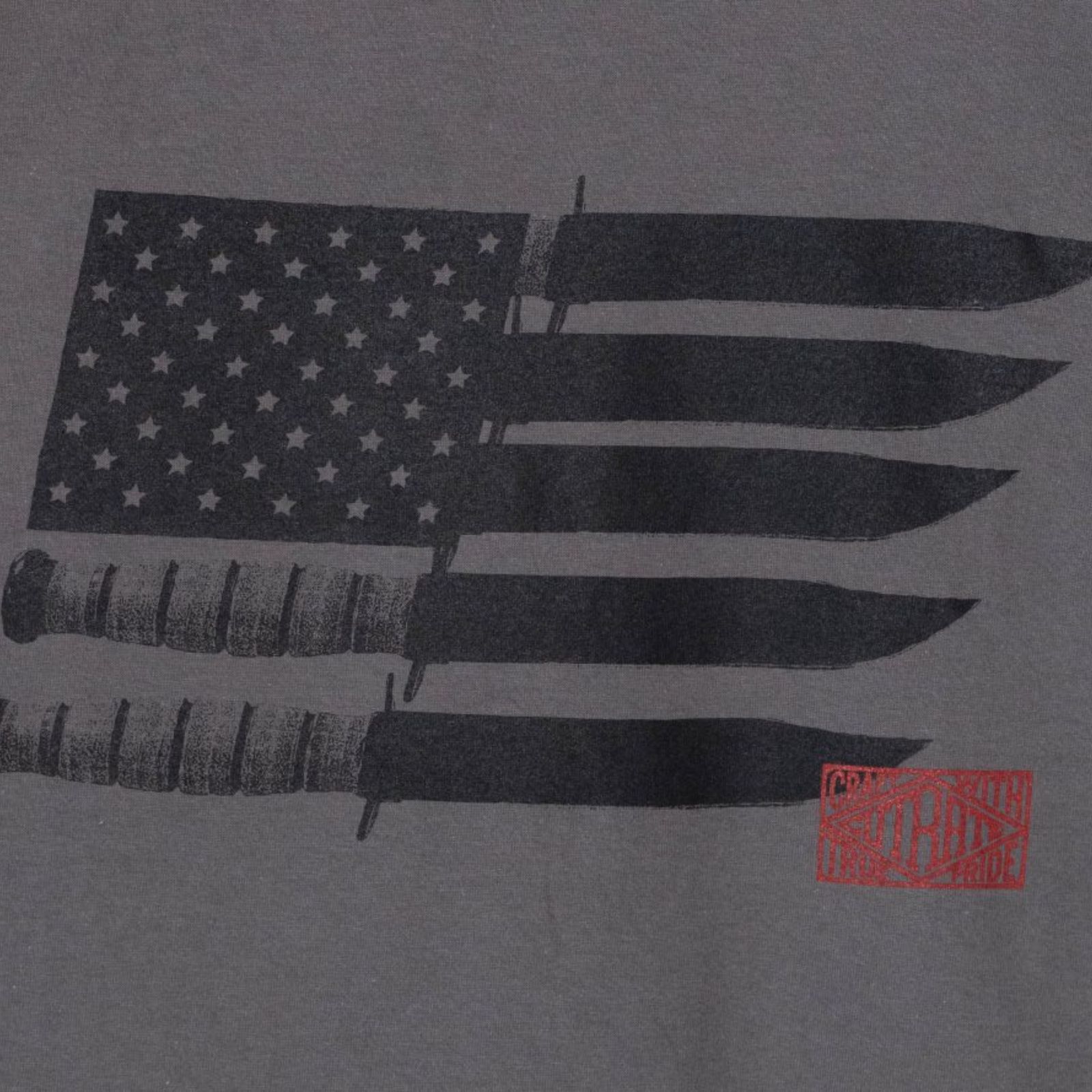 KNIFE FLAG LOGO S/S TEE (CHARCOAL) / プリントTシャツ