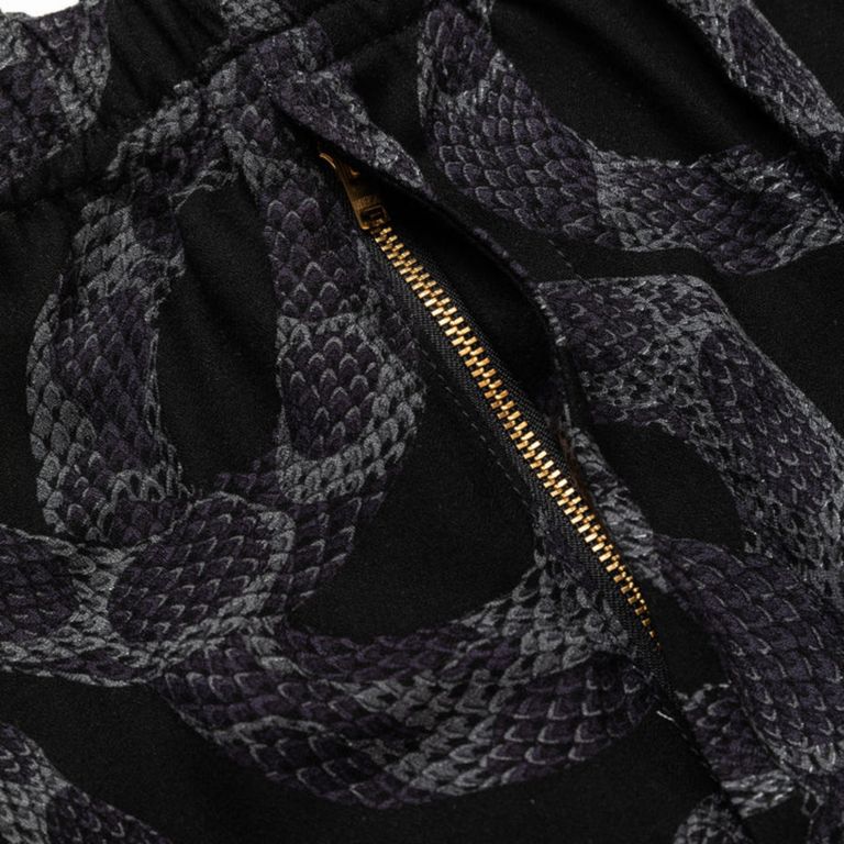 CALEE - R/P ALLOVER SNAKE PATTERN EASY SHORTS ＜LIMITED＞ (BLACK) / スネーク柄 イージー  ショーツ | chord online store