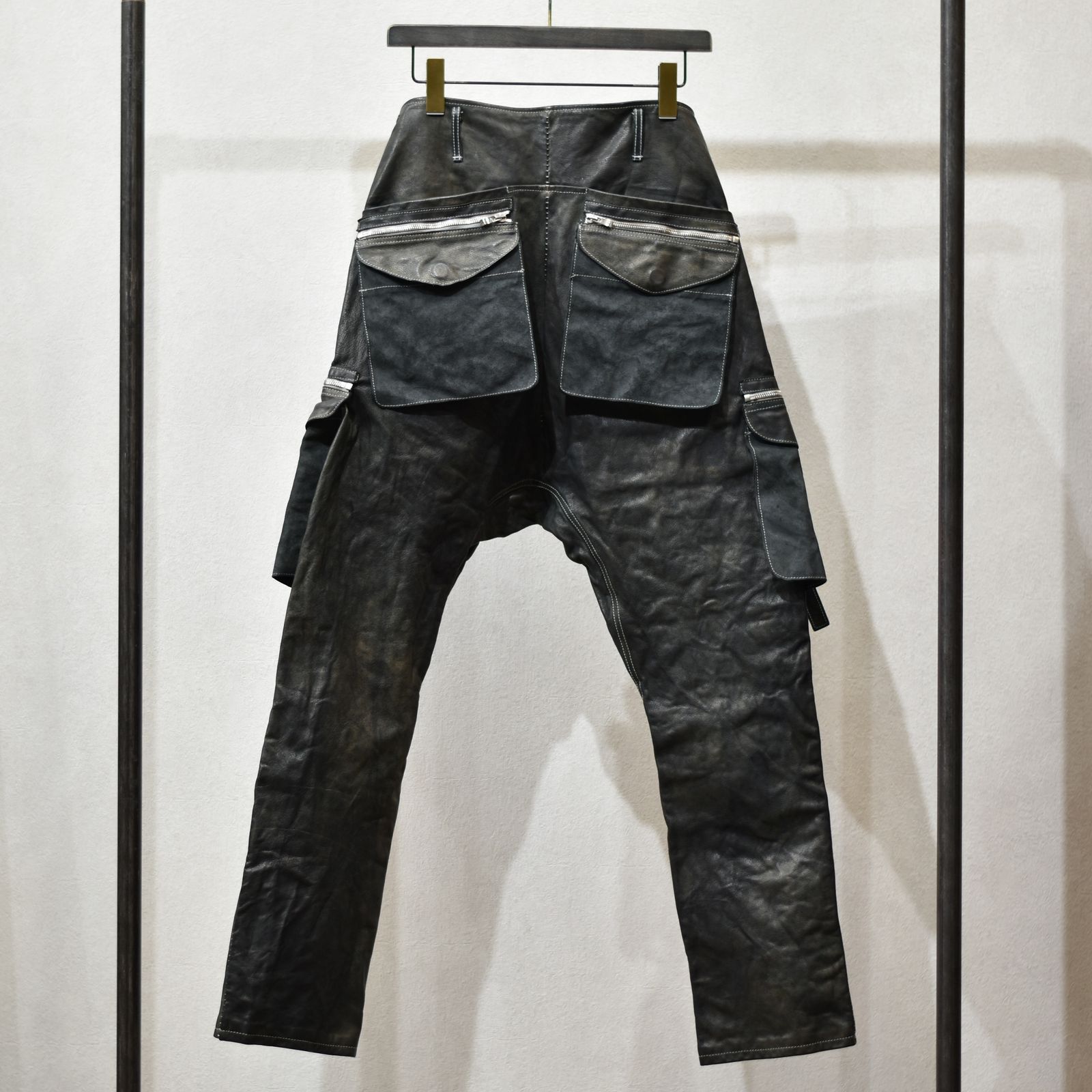 BUFFALO LEATHER PANTS ARMYHALF LINED MP-1 (91N)
