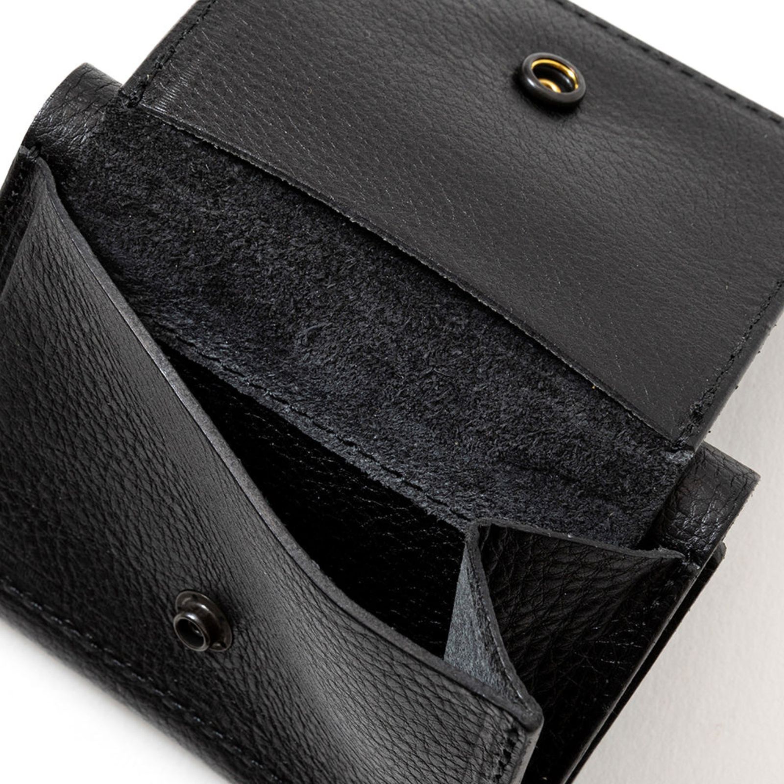 CALEE   PLANE LEATHER MULTI WALLET ＜STUDS CHARM＞ BLACK