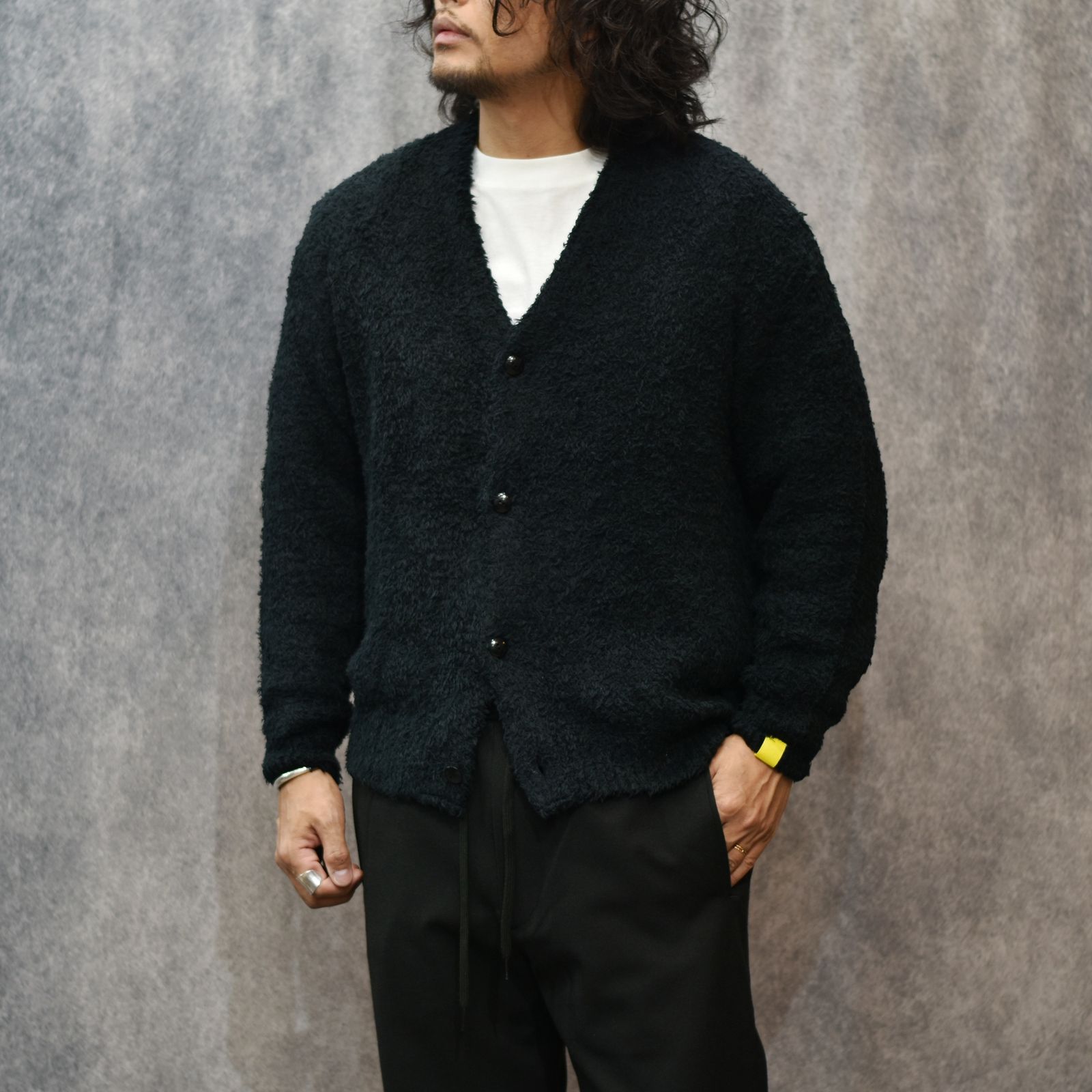 × EYYA KNIT C/F CARDIGAN (BLACK)｜× エイヤ コットンフリース カーディガン｜CL-25AW001EYYA