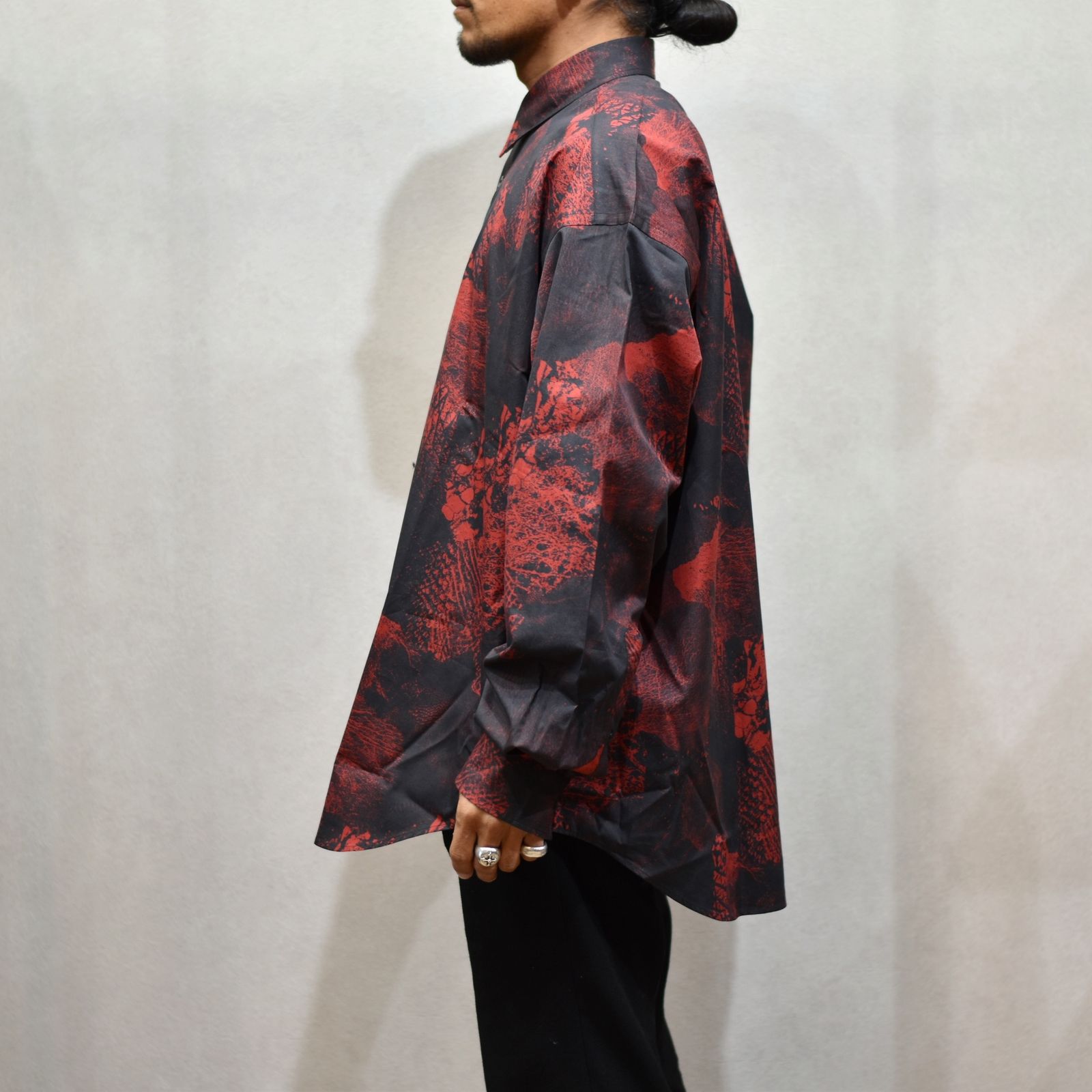 Printed cotton oversized shirt ”