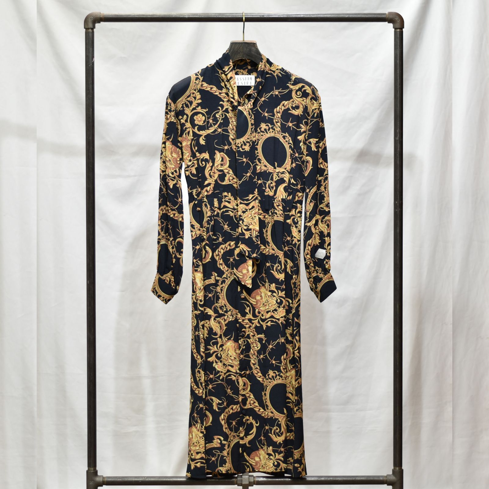 BOW TIE SHIRT ONEPIECE 'MASK (BK) / ボウタイシャツ ワンピース