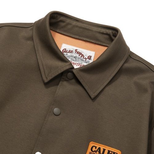 COTTON POLYESTER HIGH GAUGE BONDING COACH JACKET (OLIVE)