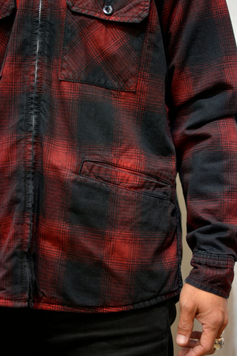 MINEDENIM Black Denim Check Quiltriner Shirt BZ RPT chord online store