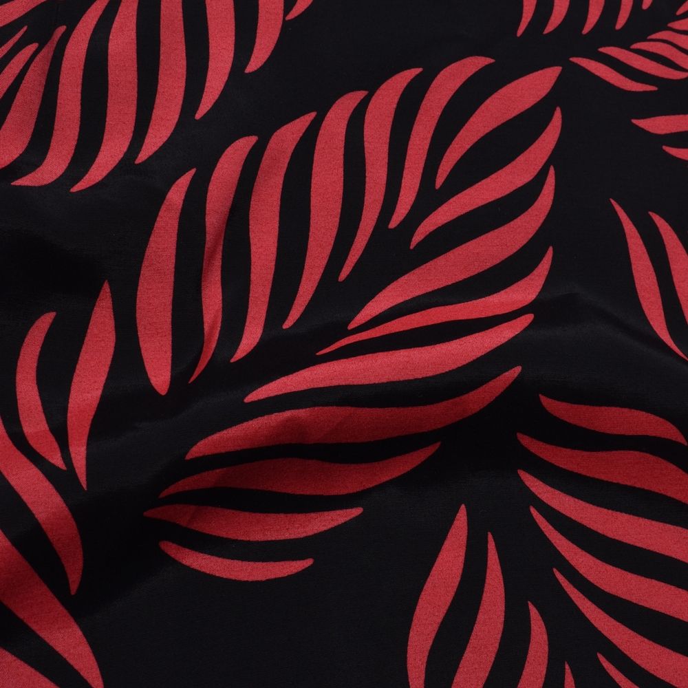 × WACKO MARIA Leaf Motif Hawaiian Shirt （BLACK×RED） / ワコマリア アロハシャツ （ブラック×レッド） 25MND-WM001