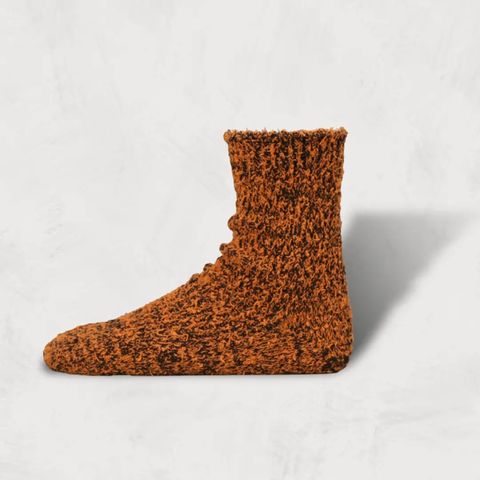 SHOWATABÉ｜Textured Cotton Socks (Black×Orange)｜2nd Collection｜靴下・ソックス