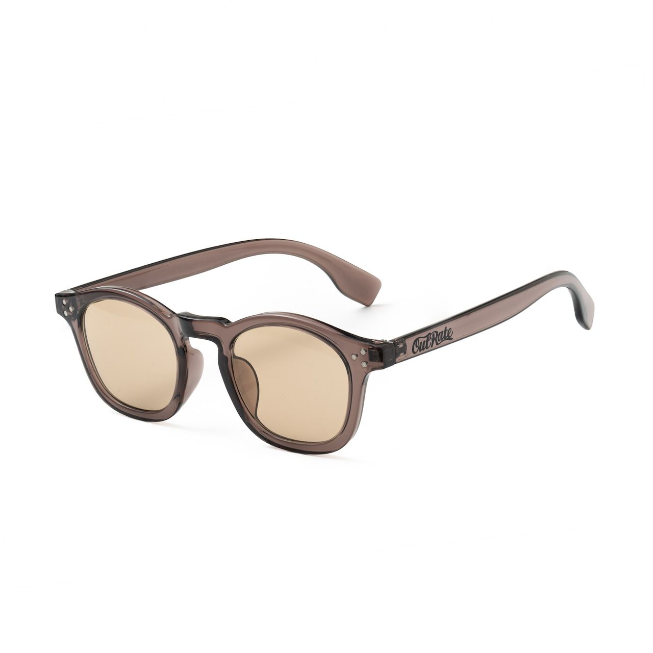 CUTRATE LOGO GLASSES (CLEAR BROWN × BROWN)｜ウェリントン サングラス｜CR-26AW001